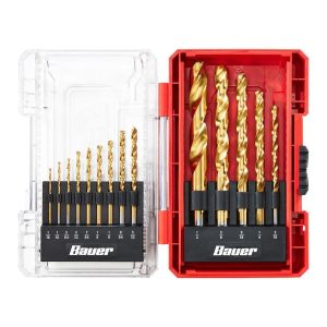 BAUER - Titanium High-Speed Steel Drill Bit Set, 14-Piece - 70862