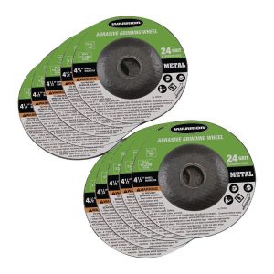 WARRIOR - Rueda de Desbaste para Metal 4-1/2 pulgadas, Grano 24, Paquete de 10 - 69235