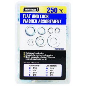STOREHOUSE - Flat and Lock Washers, 250-Piece - 67593