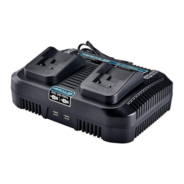 HERCULES - 20/12V Cargador Multi-Voltaje de Doble Puerto con USB Dual - 56224