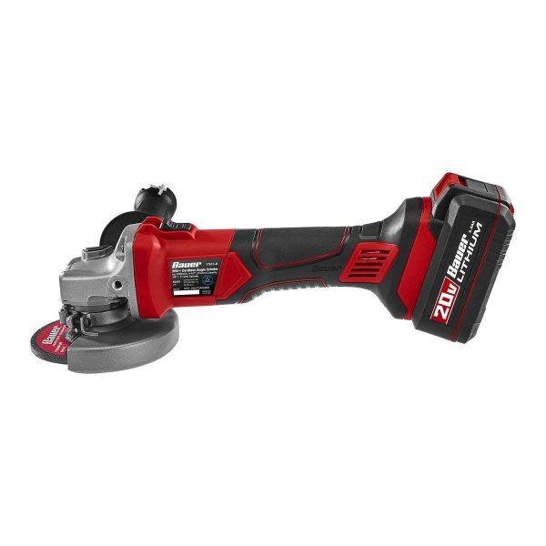 BAUER - 20V Inalámbrica, 4-1/2 pulg. Esmeriladora Angular con Interruptor Deslizante - Solo Herramienta - 56401 - Imagen 4