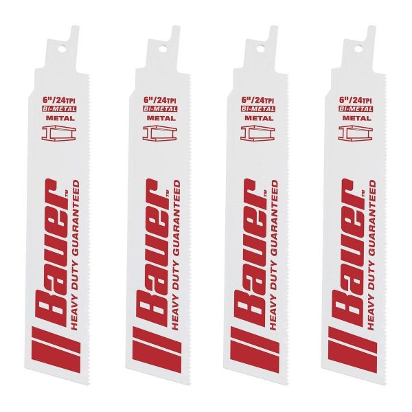 BAUER - 24 TPI Bi-Metal Reciprocating Saw Blades, 4-Pack - 56482 - Imagen 2