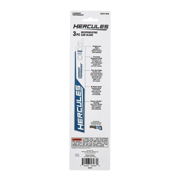 HERCULES - 9 in., 14 TPI Bi-Metal Reciprocating Saw Blades, 3-Pack - 56483 - Imagen 4