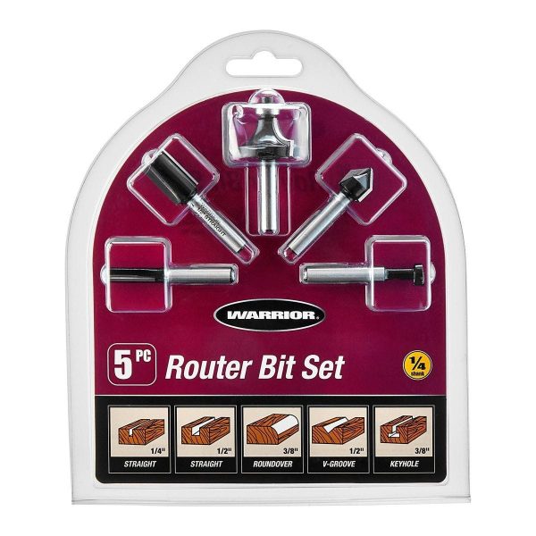 WARRIOR - Carbide Router Bit Set, 5-Piece - 56550 - Imagen 8