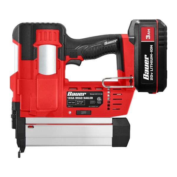 BAUER - 20V Cordless, 18 Gauge Brad Nailer - Tool Only - 57180 - Imagen 7
