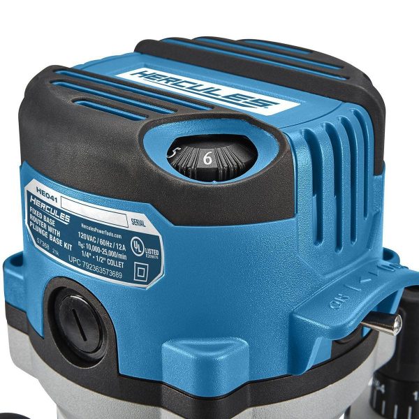 HERCULES - 12 Amp Variable-Speed Fixed Base Router with Plunge Base Kit - 57368 - Imagen 7
