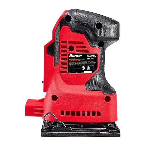 BAUER - Lijadora Orbital Inalámbrica 20V con Bolsa de Polvo - 57471 - Imagen 5