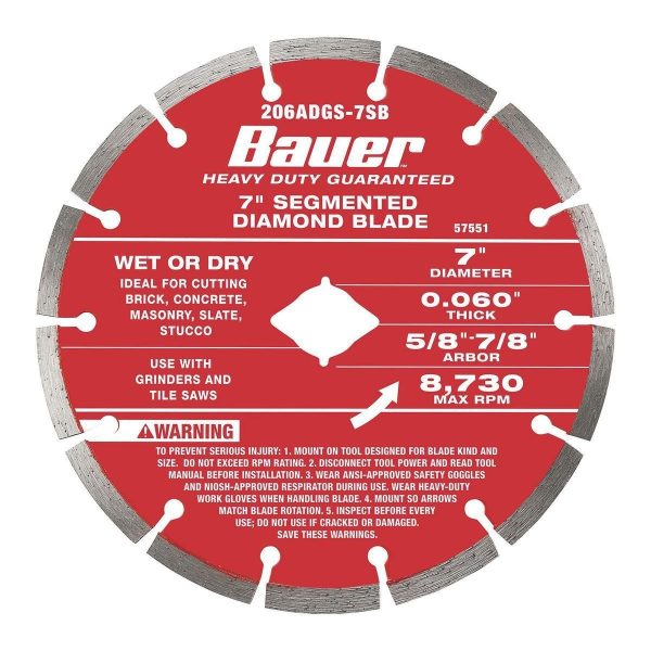 BAUER - 7 in. Segmented Diamond Blade - 57551 - Imagen 2