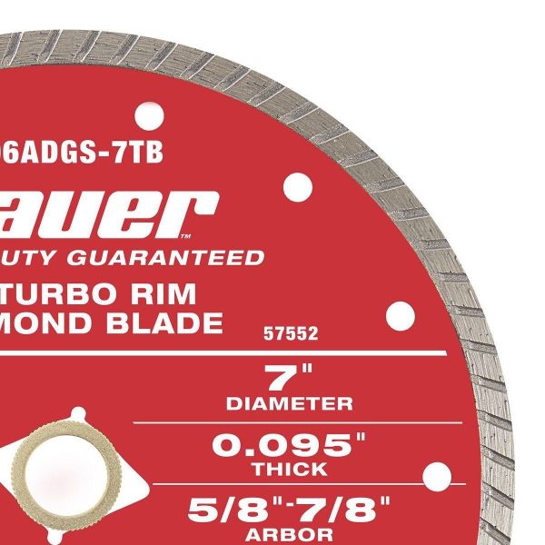 BAUER - 7 in. Turbo Diamond Blade - 57552 - Imagen 3