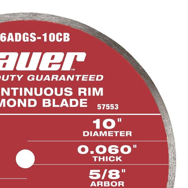 BAUER - 10 in. Continuous Rim Wet Cut Diamond Saw Blade - 57553 - Imagen 3