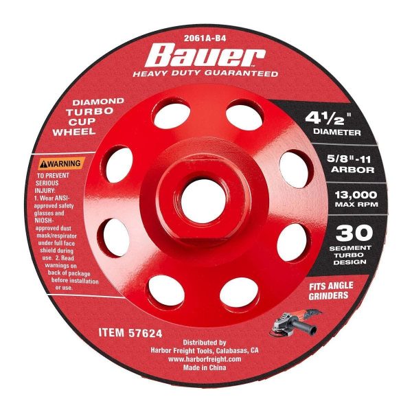 BAUER - 4-1/2 in. Diamond Turbo Cup Wheel - 57624 - Imagen 2