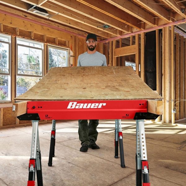 BAUER - 32 in. Steel Adjustable Sawhorse, 1300 lb. Capacity - 57807 - Imagen 7