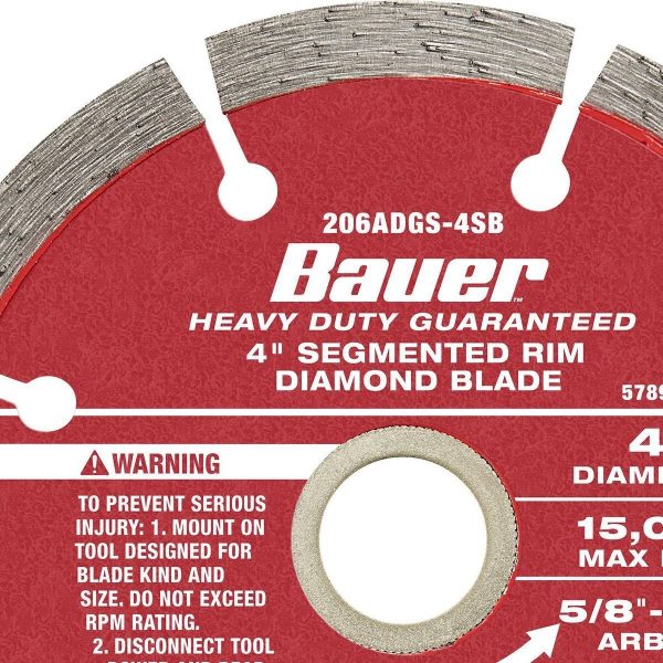 BAUER - 4 in. Assorted Diamond Blades, 3-Piece - 57887 - Imagen 8