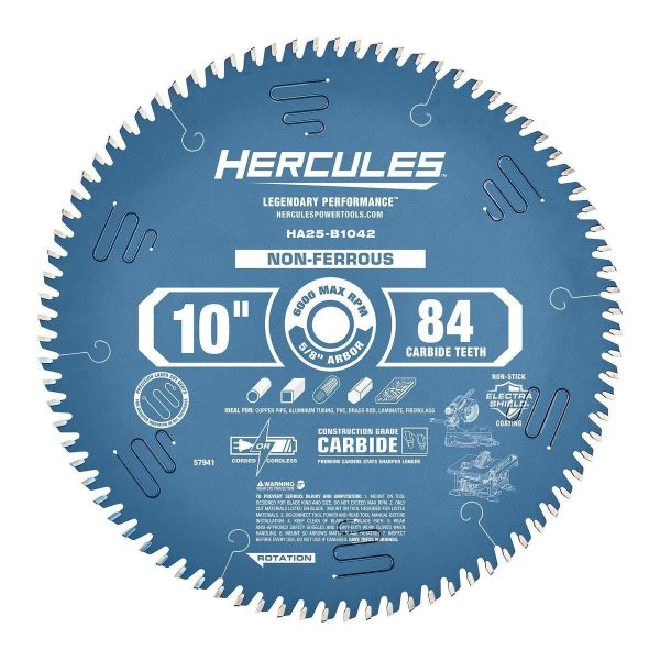 HERCULES - 10 in., 84T Laminate/Plastics/Nonferrous Metal-Cutting Miter and Table Saw Blade - 57941 - Imagen 2