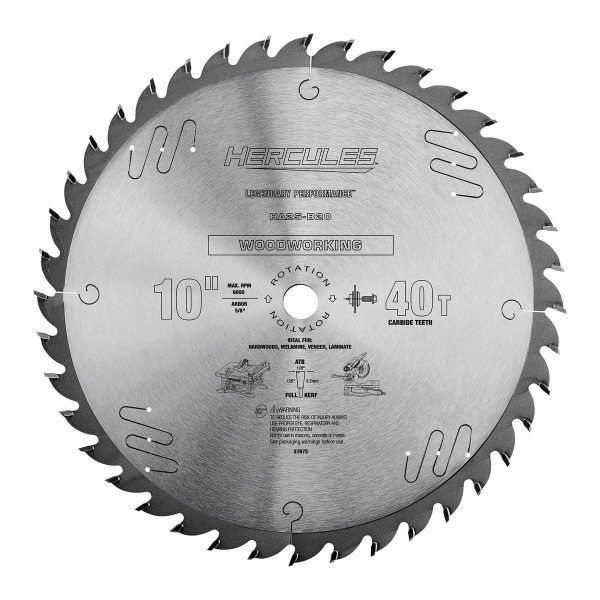 HERCULES - 10 in., 40T Woodworking Miter and Table Saw Blade - 57975
