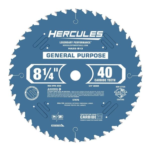 HERCULES - 8-1/4 in., 40T Sierra de Mesa de Propósito General - 57976 - Imagen 2