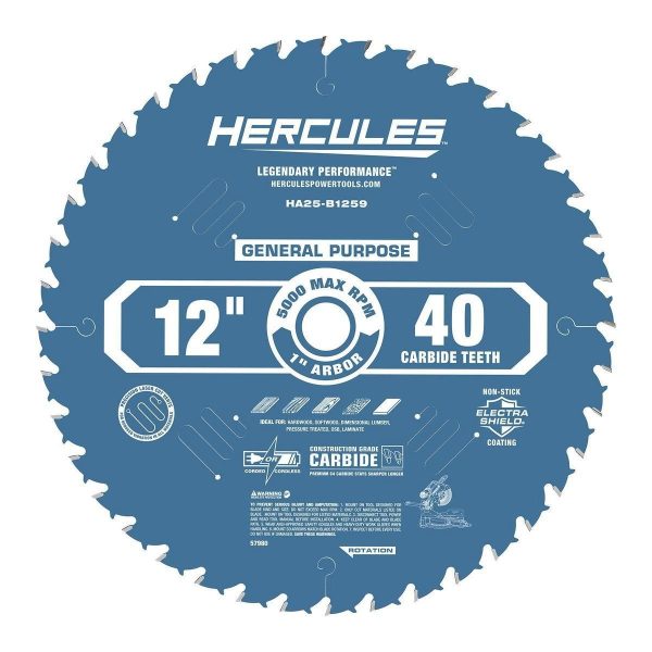 HERCULES - 12 in., 40T General-Purpose Miter Saw Blade - 57980