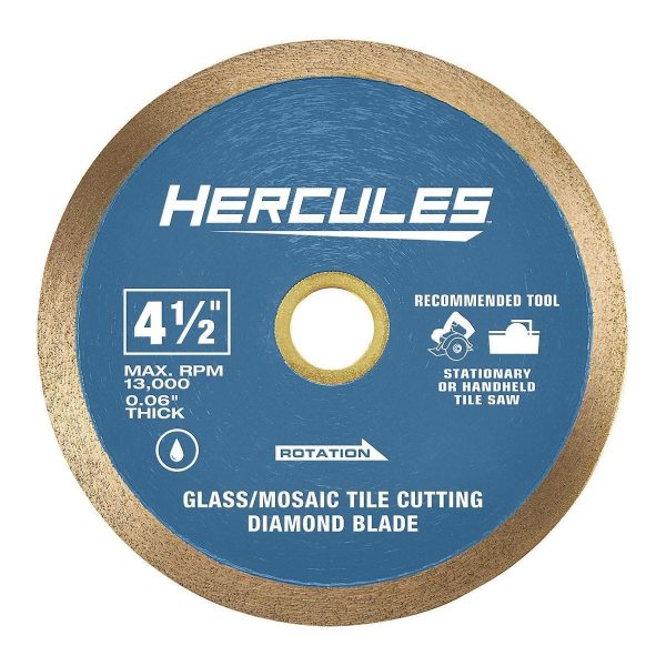 HERCULES - 4-1/2 in. Glass and Mosaic Tile Cutting Diamond Blade - 58020