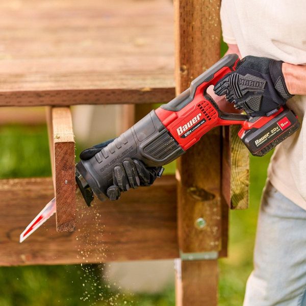 BAUER - Sierra Reciprocante Inalámbrica Sin Escobillas 20V - Solo Herramienta - 58075 - Imagen 9