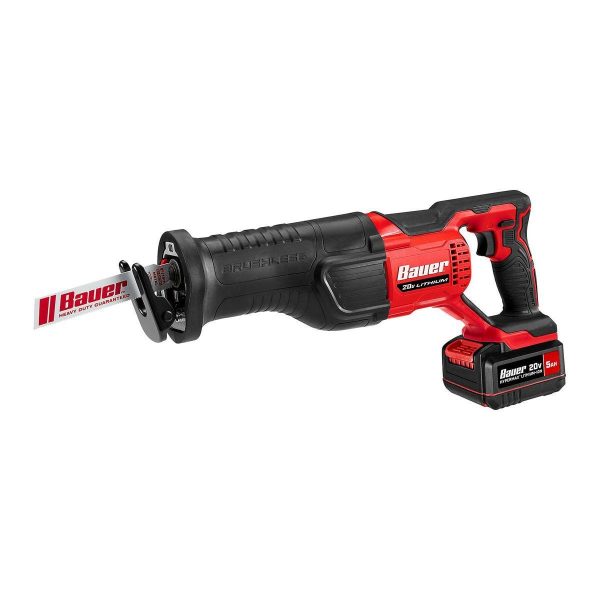 BAUER - Sierra Reciprocante Inalámbrica Sin Escobillas 20V - Solo Herramienta - 58075 - Imagen 3