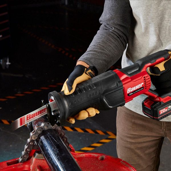 BAUER - Sierra Reciprocante Inalámbrica Sin Escobillas 20V - Solo Herramienta - 58075 - Imagen 6