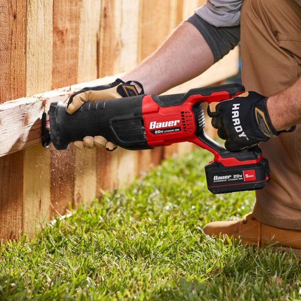 BAUER - Sierra Reciprocante Inalámbrica Sin Escobillas 20V - Solo Herramienta - 58075 - Imagen 7