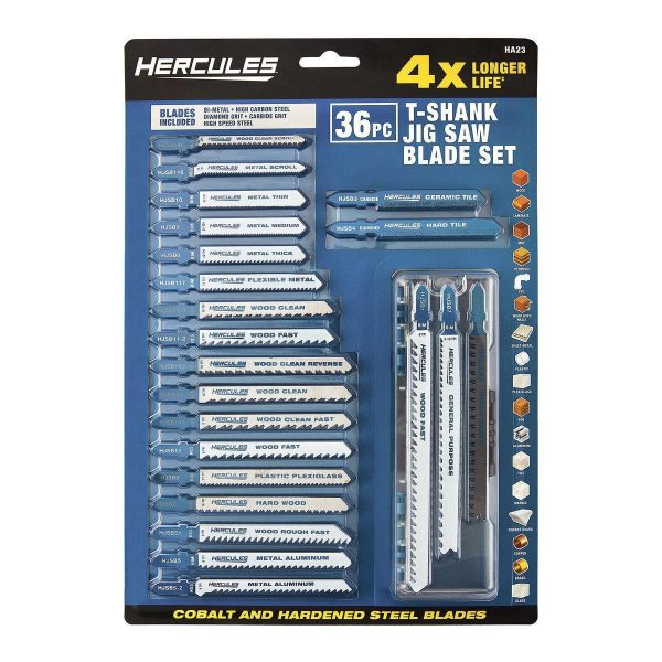 HERCULES - T-Shank Jig Saw Blade Set, 36-Piece - 58174 - Imagen 5