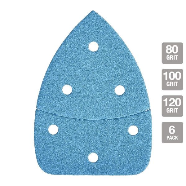 HERCULES - 80, 100, 120-Grit Hook-and-Loop Corner/Detail Sanding Sheets with Ceramic Alumina Grain, 6-Pack - 58176 - Imagen 2