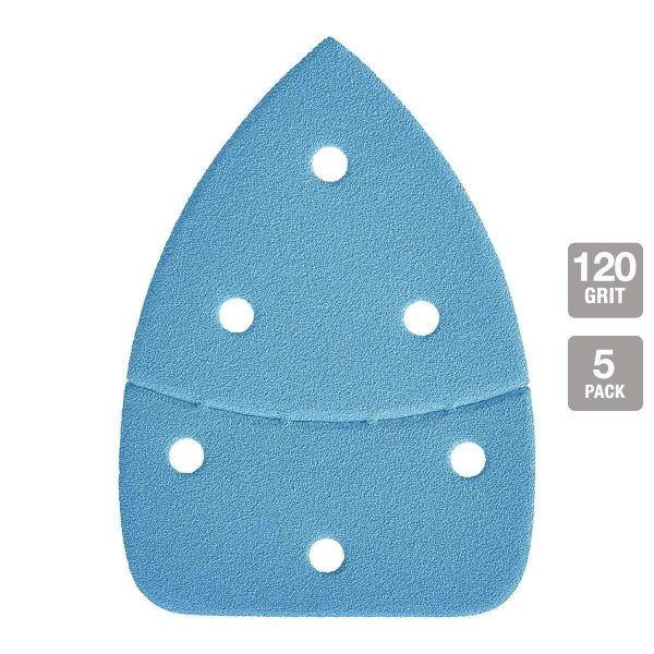 HERCULES - 120-Grit Hook-and-Loop Corner/Detail Sanding Sheets with Ceramic Alumina Grain, 5-Pack - 58194 - Imagen 2
