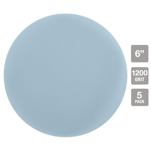 HERCULES - 6 in., 1200-Grit Hook-and-Loop Film Sanding Disc, 5-Pack - 58199 - Imagen 4