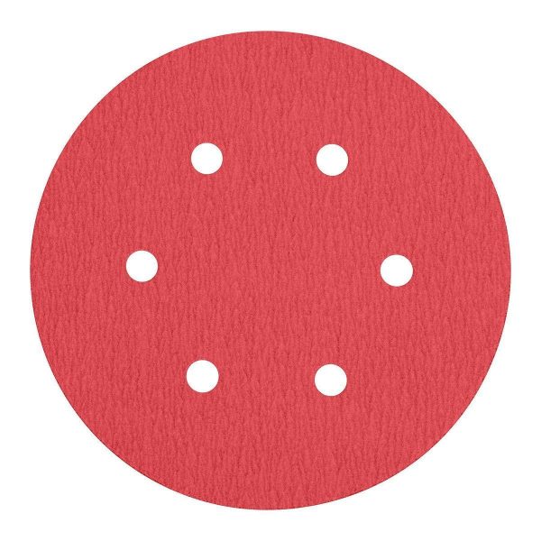 BAUER - Discos de Lija de 6 Pulgadas con Grano de Zirconia y Patrón de 6 Agujeros, 320-Grit, Paquete de 5 - 58240 - Imagen 4