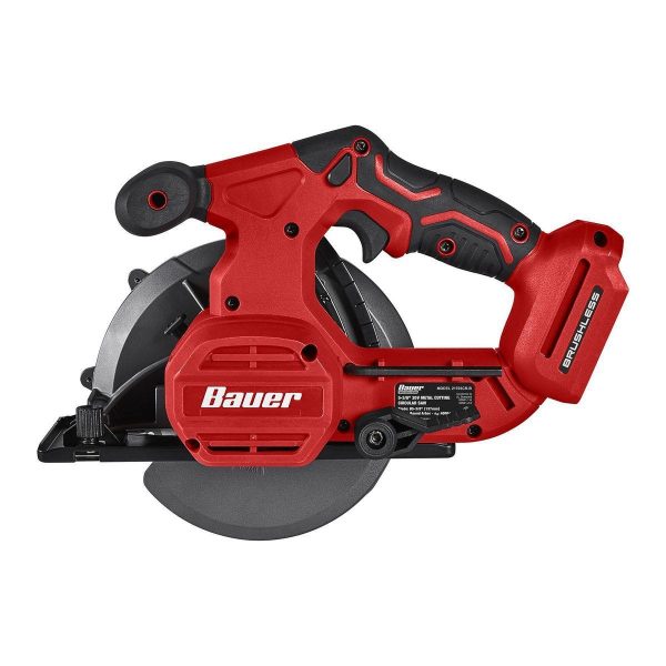 BAUER - Sierra Circular Inalámbrica Sin Escobillas 20V para Cortar Metal de 5-3/8 Pulgadas - Solo Herramienta - 58261 - Imagen 3