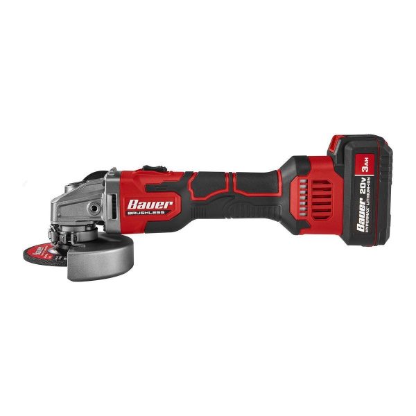 BAUER - 20V Brushless Cordless, 4-1/2 in. Slide Switch Angle Grinder - Tool Only - 58308 - Imagen 3