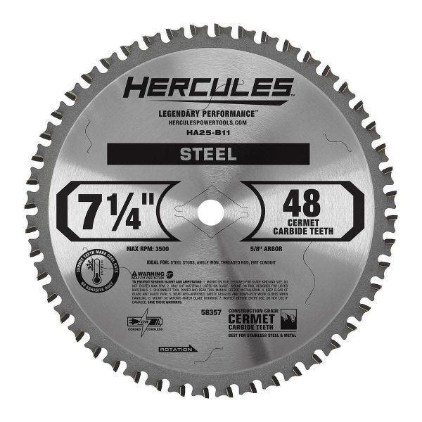 HERCULES - 7-1/4 in., 48T Steel-Cutting Circular Saw Blade - 58357 - Imagen 2