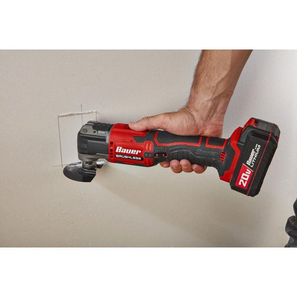 BAUER - Herramienta Oscilante Inalámbrica Sin Escobillas de 20V con Velocidad Variable - Solo Herramienta - 58379 - Imagen 13