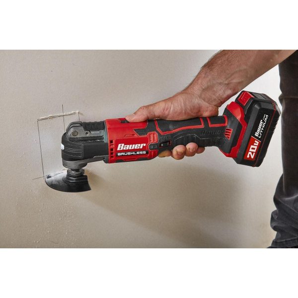 BAUER - Herramienta Oscilante Inalámbrica Sin Escobillas de 20V con Velocidad Variable - Solo Herramienta - 58379 - Imagen 14