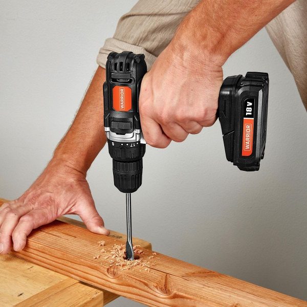 WARRIOR - 18V Inalámbrico, Kit de Taladro de 3/8 pulgadas con Batería y Cargador - 58389 - Imagen 8