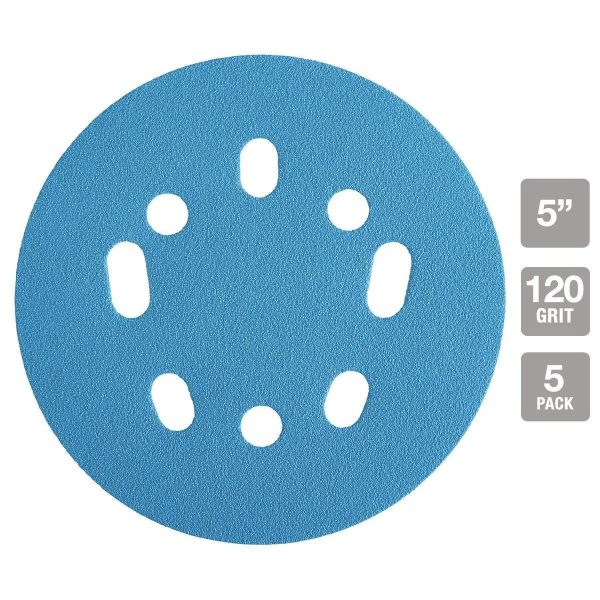 HERCULES - 5 in., 120 Grit Hook and Loop Universal Pattern Sanding Disc with Ceramic Alumina Grain, 5 Pack - 58403 - Imagen 4