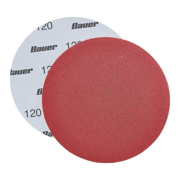 BAUER - 6 in. 60, 80, 120 Grit Cloth-Backed PSA Sanding Discs with Zirconia Alumina Grain, 3-Piece - 58416 - Imagen 3