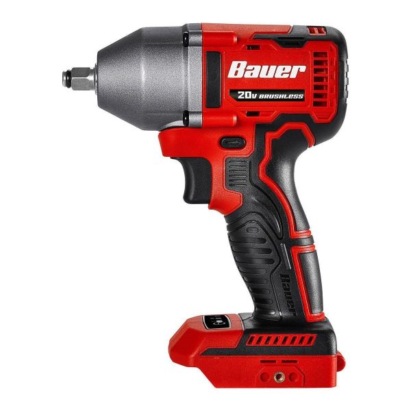 BAUER - Llave de impacto inalámbrica sin escobillas 20V, 3/8 pulg., 3 velocidades - Sólo herramienta - 58446 - Imagen 3
