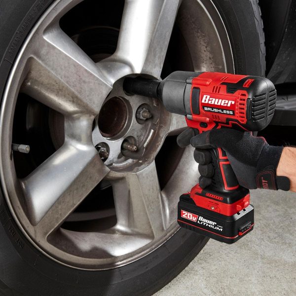 BAUER - 20V Brushless Inalámbrico, Llave de Impacto de Alto Torque 1/2 pulgada - Solo Herramienta - 58514 - Imagen 9