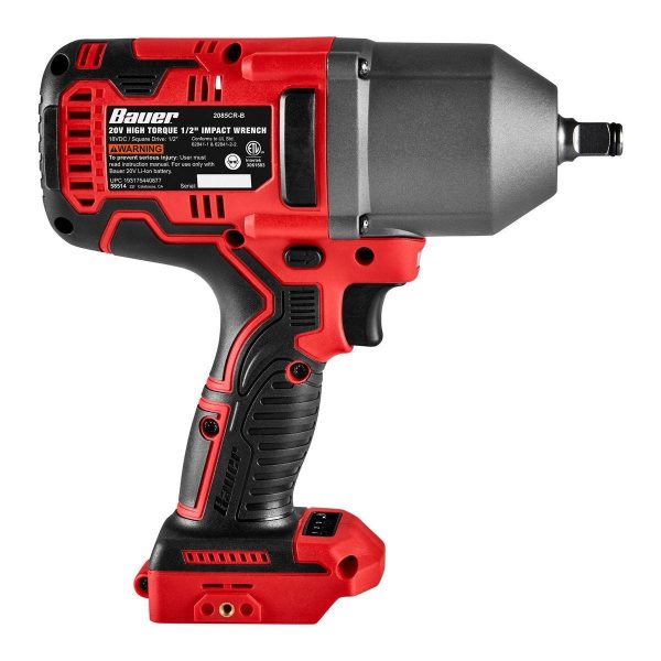 BAUER - 20V Brushless Inalámbrico, Llave de Impacto de Alto Torque 1/2 pulgada - Solo Herramienta - 58514 - Imagen 4