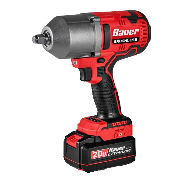 BAUER - 20V Brushless Inalámbrico, Llave de Impacto de Alto Torque 1/2 pulgada - Solo Herramienta - 58514 - Imagen 7