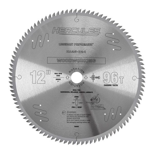 HERCULES - Sierra de inglete para madera de 12 pulgadas, 96 dientes - SKU 58606 - Imagen 2