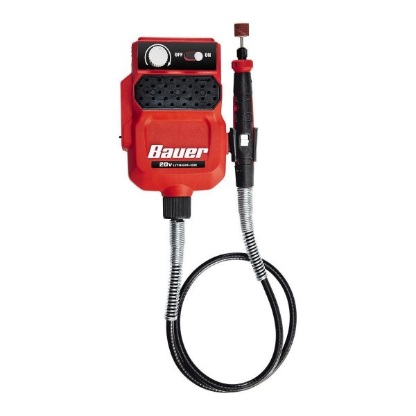 BAUER - Herramienta Rotativa Inalámbrica de Velocidad Variable 20V con Eje Flexible, 36 Piezas - Solo Herramienta - 58672 - Imagen 4