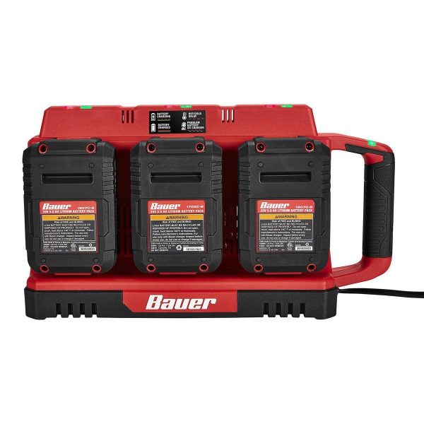 BAUER - Cargador Secuencial de 6 Puertos 20V con Puertos USB Duales - 58673 - Imagen 5