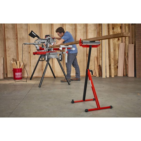 BAUER - 250 lb. Capacity Adjustable Roller Stand with Edge Guide - 58810 - Imagen 6