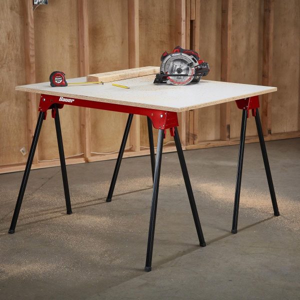 BAUER - 29 in. Steel Folding Sawhorse, 600 lb. Capacity - 58819 - Imagen 8