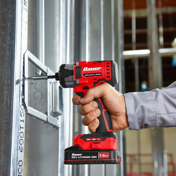 BAUER - 20V Brushless Cordless, 1/4 in. Hex, 3-Speed Impact Driver - Tool Only - 58847 - Imagen 11