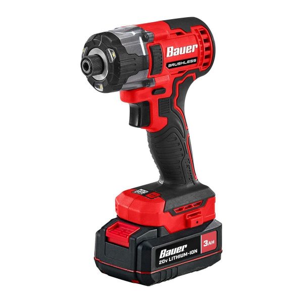 BAUER - 20V Brushless Cordless, 1/4 in. Hex, 3-Speed Impact Driver - Tool Only - 58847 - Imagen 9